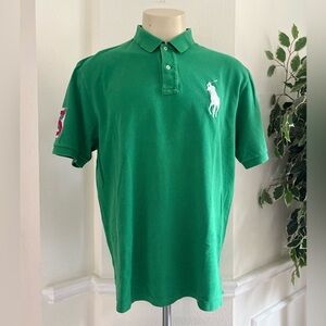 Polo Ralph Lauren Green Polo Big Pony Rugby Preppy #5 Shirt